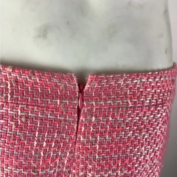 NWT J Crew Sz 8 Tweed Pencil Skirt Pink Acrylic Polyester Business Casual - Picture 4 of 6